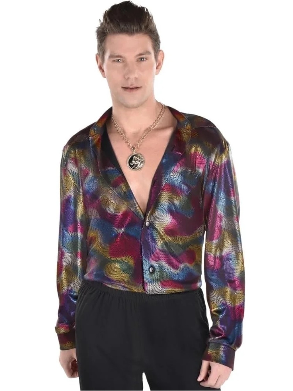 Men's Groovy 70s costume shirt and bell bottoms size large